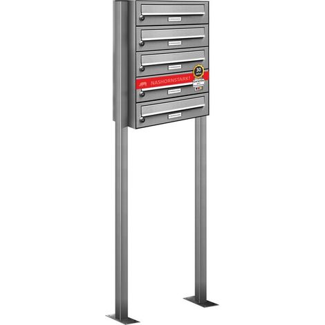 5er Edelstahl Stand Briefkasten Anlage Freistehend (1/5)