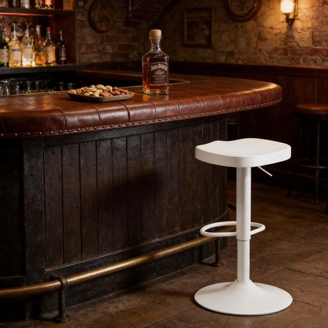 Barhocker drehbar höhenverstellbar 60-81 cm Massivholz OKMYHOME (1/5)