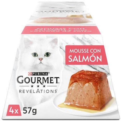 ALIMENTO GATOS GOURMET REVELATIONS MOUSSE SALMÓN 4X57 GR. (1/5)