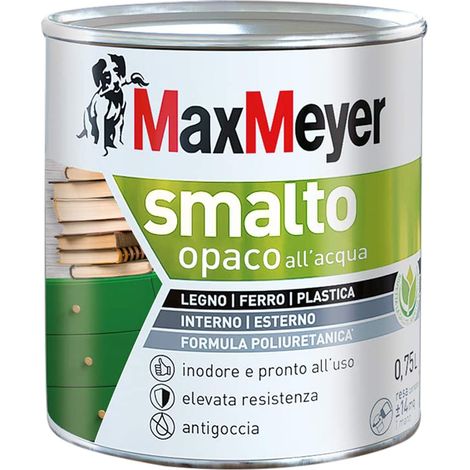 MaxMeyer Smalto Opaco all'acqua Poliuretanico Grigio Fumo 0,75 l