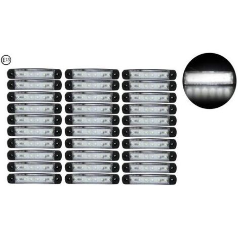 30pcs E13 Marque Feux De Gabarit LED 24V Blanc Homologue Pour Remorque Caravane