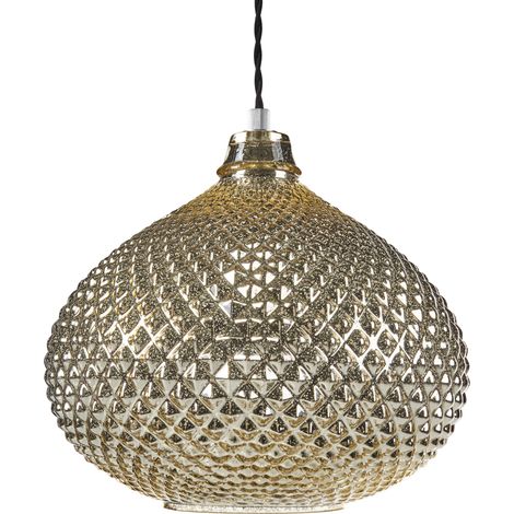 Lámpara de techo dorada 88 cm pantalla de cristal brillante estilo glamour Madon