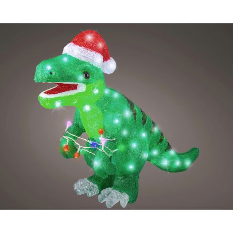 Lumineo LED Dinosaurier mit Timer 61 x 47 cm kaltweiß grün