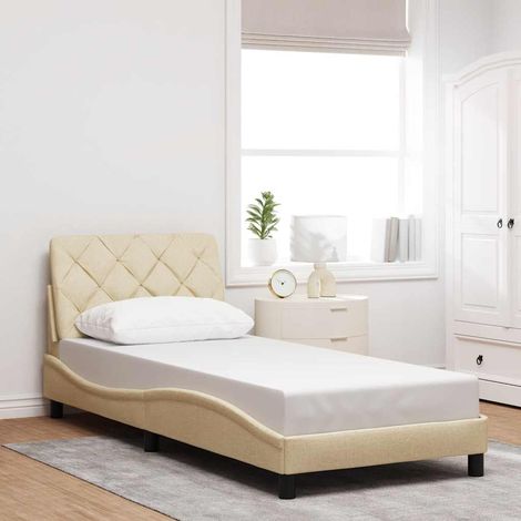 Estructura de cama sin colchón tela crema 80x200 cm vidaXL (1/5)