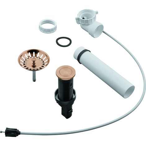 Desagüe GROHE pop-up, excéntrico de empuje redondo con cable (1/2)