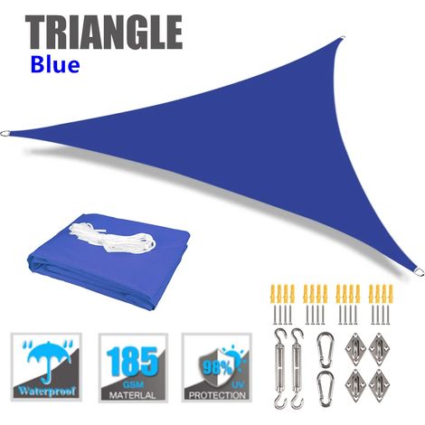 (Bleu, accessoires de montage inclus, 3 x 3 x 3 m) Store extérieur imperméable, protection UV à 98 % (1/5)