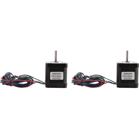 2x Nema 17 Schrittmotor 48mm Nema17 Motor 42Bygh 2A 4-adrig (17Hs19-2004S1) Motor 1M Kabel für 3D-Drucker CNC Xyz Motor()