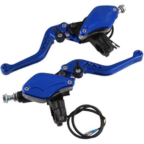 Paire de maîtres-cylindres de frein hydrauliques doubles pour moto, 22 mm, 50 à 300 cm³ - Bleu (1/5)