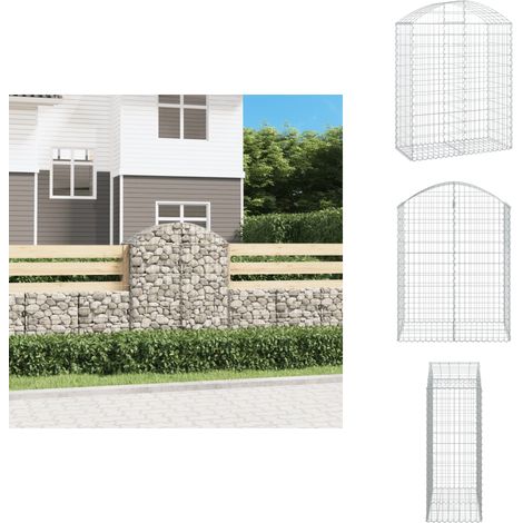 Panier de gabions arqué 100x50x120/140 cm Fer galvanisé - Paniers De Gabions - Mur De Gabions - Clôture Végétale - Décoration Jardin - Séparation Jardin (1/5)
