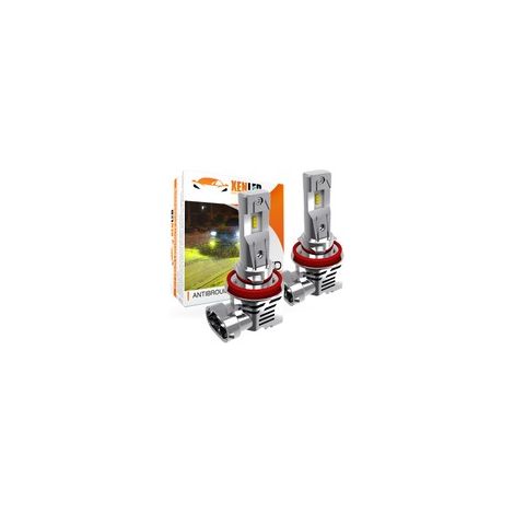 2x Ampoules H8 H9 H11 LED T3 Antibrouillard Jaune All-in-One 1200Lms réels CANBUS - XENLED - 12V (1/5)