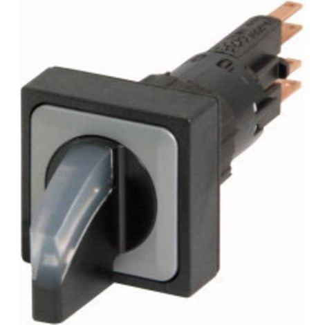 Commutateur rotatif lumineux 2 positions blanc à accrochage +lampe à incandescence 24V EATON Q25LWK1R-WS/WB