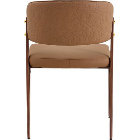 CHICFURN Set di 2 sedie da pranzo moderne 78 cm in PU marrone, schienale ergonomico (1/5)