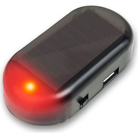 Rote LED-Autoalarmanlage – Solarbetriebenes Warnsystem – Einfache Installation – Blinkt nachts alle 5 Sekunden (1/5)