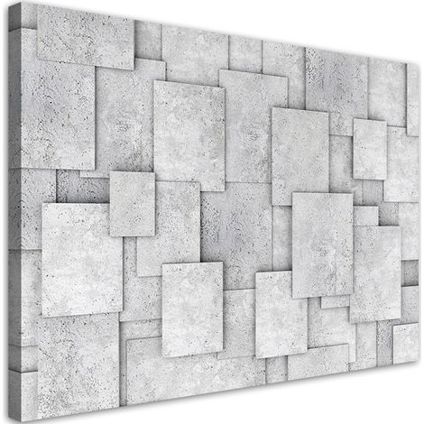 Quadro su tela, Astrazione in calcestruzzo geometrico - 60x40 (1/4)