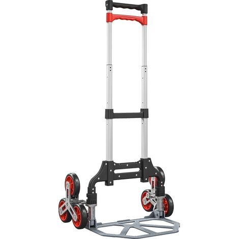 Klappbarer Treppensteigerwagen, 6 Räder, 70 kg Tragkraft, Rot (1/5)