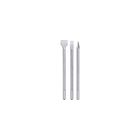3-teiliges Meißelset für SDS-Max-Bohrhämmer (3-teilig, passend für alle SDS-Max-Bohrhämmer, bestehend aus 2 Flachmeißeln und 1 Körner) - Crezuo