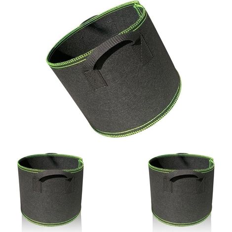Lot de 3 Sacs de 11 L-3 Gallons Jardiniere Tomate, en Polyester, Respirant Sac Pomme de Terre Plantation, Réutilisable Sac de Culture Potager pour Fruits, Fleurs et Plantes (1/5)
