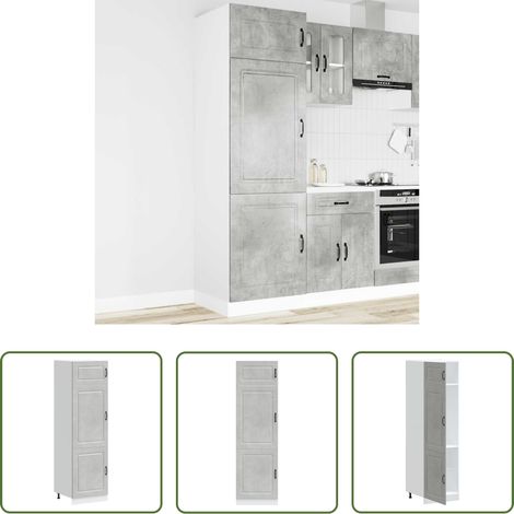 Küchenmöbel - Küchenschrank Kalmar Betongrau Holzwerkstoff (1/5)