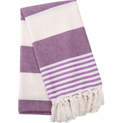 Serviette de plage à rayures, séchage rapide, très absorbante, en pur coton, grande taille, idéale pour un usage quotidien. (1/5)