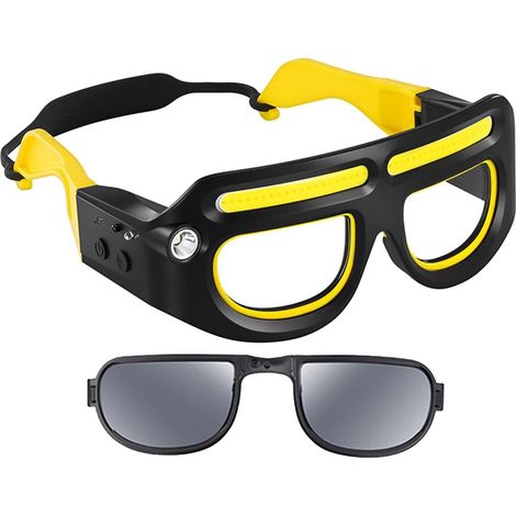 Lunettes de Travail avec Lampe Frontale compacte et résistante aux Rayures, idéales pour la pêche de Nuit, Le Camping et Les réparations Automobiles. (1/5)