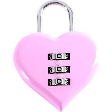 Cadenas à combinaison , 3 chiffres, intérieur, anse acier(Rose)