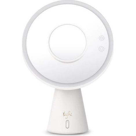 Miroir Grossissant 3 en 1 - YOGHI - Lumière LED Enceinte Bluetooth - Blanc (1/5)