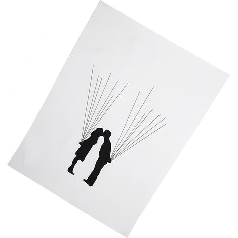 Arbre à empreintes digitales Toile Personnalisée Mariage Invités Signatures (4 Deux Bouquets de Ballons) (1/5)