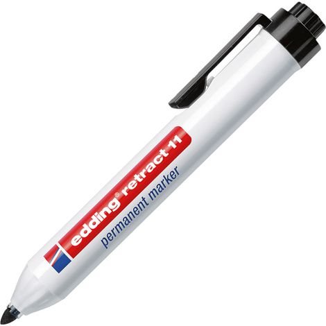 Marqueur rétractable permanent e-11 - Couleur : Noir - EDDING
