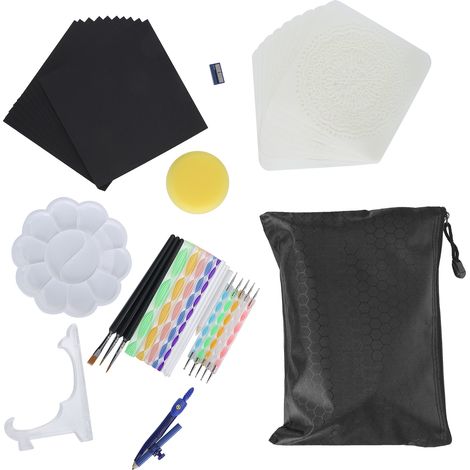 Ensemble de 43 outils à pointiller pour mandalas, gabarits et bâtonnets décoratifs pour peinture DIY (1/5)
