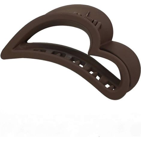 Lot de 2 pinces à cheveux à maintien fort, grandes pinces à cheveux en forme de cœur ajouré, pour coiffure femmes et filles - Marron, WZ-948R (1/2)