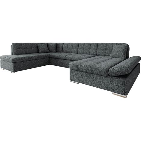 Sofá rinconero Comfivo Tilia I, Derecha, Función de descanso, Almacenaje, 345x205x76cm, 0