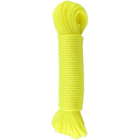 Corde en nylon 20m pour étendoir à linge extérieur, camping et jardin (Jaune) (1/4)
