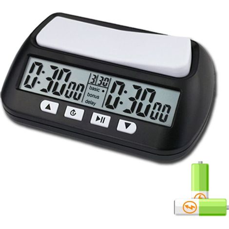 Horloge d'échecs professionnelle portable multifonction 3 en 1 Minuterie d'échecs numérique Minuterie de jeu,de (1/5)