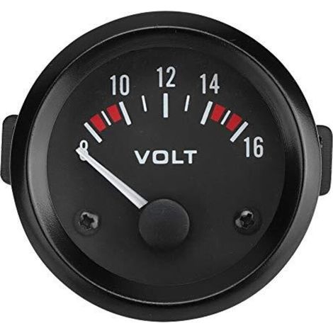 Voltmètre Universel de Voiture, Voltmètre 12V 52mm/2in Plage de Mesure de Jauge de Tension 8-16V BX100007 (1/4)