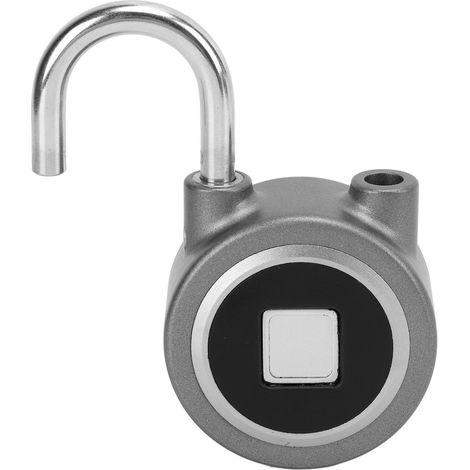 Cadenas à empreinte digitale avec chargement USB et déverrouillage à distance pour armoires et coffres-forts de salle de sport (gris)