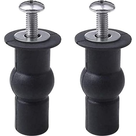 Lot de 2 charnières pour siège de toilette, fixation de siège de toilette, écrou supérieur en caoutchouc, vis de siège de toilette (1/5)