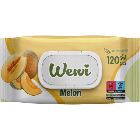 Wewi Melonen-Feuchttücher – Energiegeladene Frische und Weichheit – 120 Stück