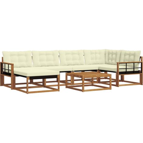 Outdoor Sofa Set 19 pcs Natural and Cream Solid Acacia Wood vidaXL (1/5)