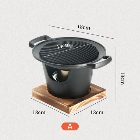 Mini barbecue à alcool, réchaud à alcool japonais détachable, grill barbecue antiadhésif pour rôtir la viande, réchaud de camping portable. (1/5)
