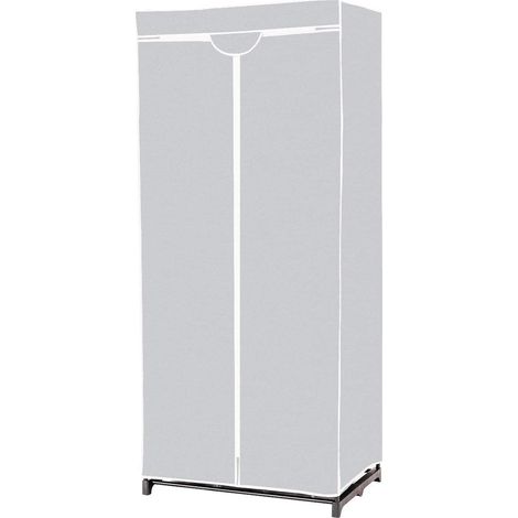 COSTWAY Armadio in Tessuto Armadio Cabina Pieghevole con Asta Appendiabiti, Vari Colori Disponibili, 75 x 50 x 170cm (Grigio) (1/5)