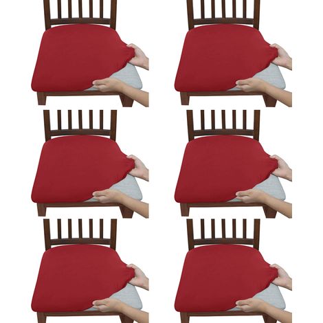 Juego de 4 o 6 fundas para sillas lisas, cepilladas y muy elásticas. Fundas sencillas, suaves y cómodas, resistentes al polvo y a las manchas, ideales para sillas de comedor, oficina o del hogar. (1/5)