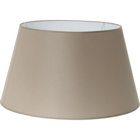 Abat-jour conique marron clair 36 cm – Polyester et métal – Hauteur 21 cm – Compatible douille E27 pour éclairage chaleureux (1/2)