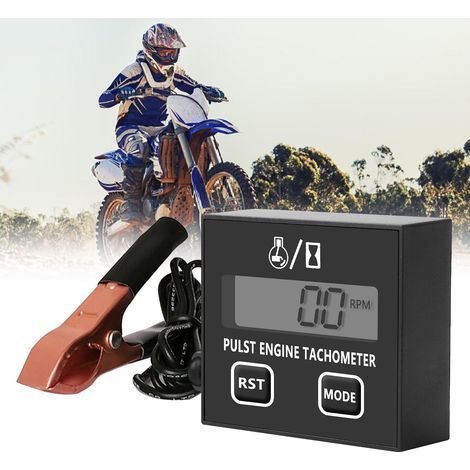 Tachymètre numérique inductif 2 temps tachymètre numérique avec compteur d'heures, tachymètre pour moto, fraise à neige, motocross, tondeuse à gazon, générateur de tronçonneuse (1/5)
