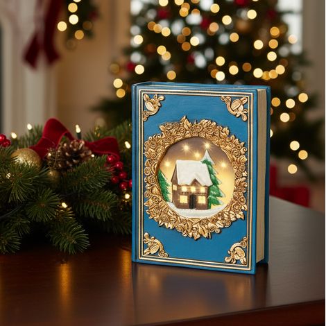 Libri per decorazioni natalizi con led da h 22 cm -Rosso (1/5)