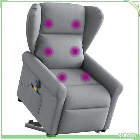 Fauteuil inclinable de massage électrique - FAF7291712427855 - Gris clair - Tissu polyester - Moteur levage/inclinaison (1/5)