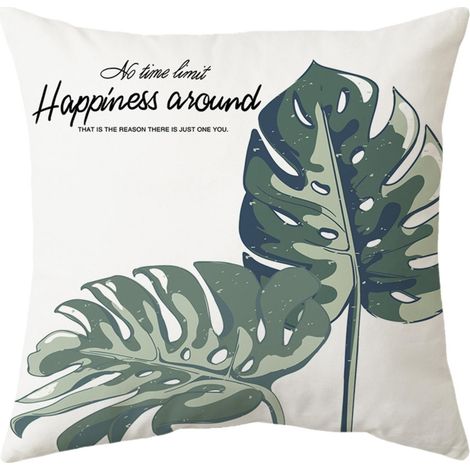 Taie D'oreiller - 45 x 45 cm - Imprimé Feuillage Tropical - Polyester Résistant À L'eau - Pour Extérieur Jardin Terrasse Intérieur Canapé Chaise - 1 Pièce (1/5)