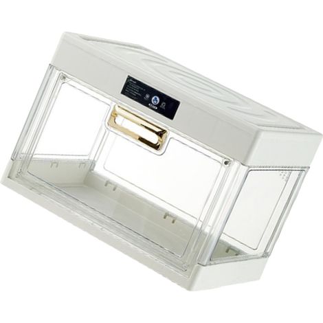 Aufbewahrungsbox für Tassen und Kaffeebecher mit Deckel, staubdicht und stapelbar, weiß, UV-beständig, 38 x 27,5 x 27 cm / 15,0 x 10,8 x 10,6 Zoll (1/5)