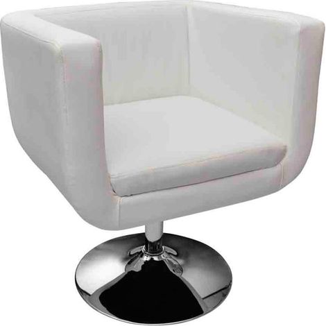 Poltrona seduta lounge sgabello club design moderno regolabile bianco 1102020/3
