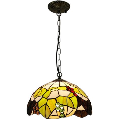 LEDANDER Suspension vintage de 30 cm avec abat-jour en vitrail, idéale pour décorer un salon, une salle à manger, une chambre, un bureau ou un couloir. (1/5)