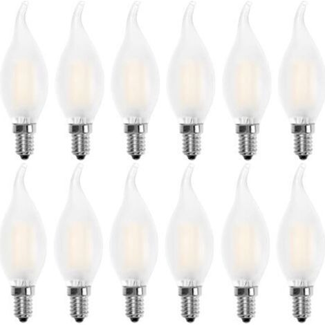 LaBlanc - Ampoule LED E14 Flamme,Forme de Bougie,Blanc Chaud 2700K,4W Equivalence Incandescence 40W,400lm, Lot de 12 [Classe énergétique A+] (1/3)